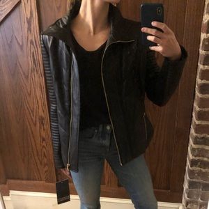 Badgley Mischka Leather Moto Jacket